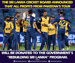 ශ්‍රී ලංකා පාකිස්තාන තරගයේ ආදායම ‘Rebuilding Sri Lanka’ වැඩසටහනට